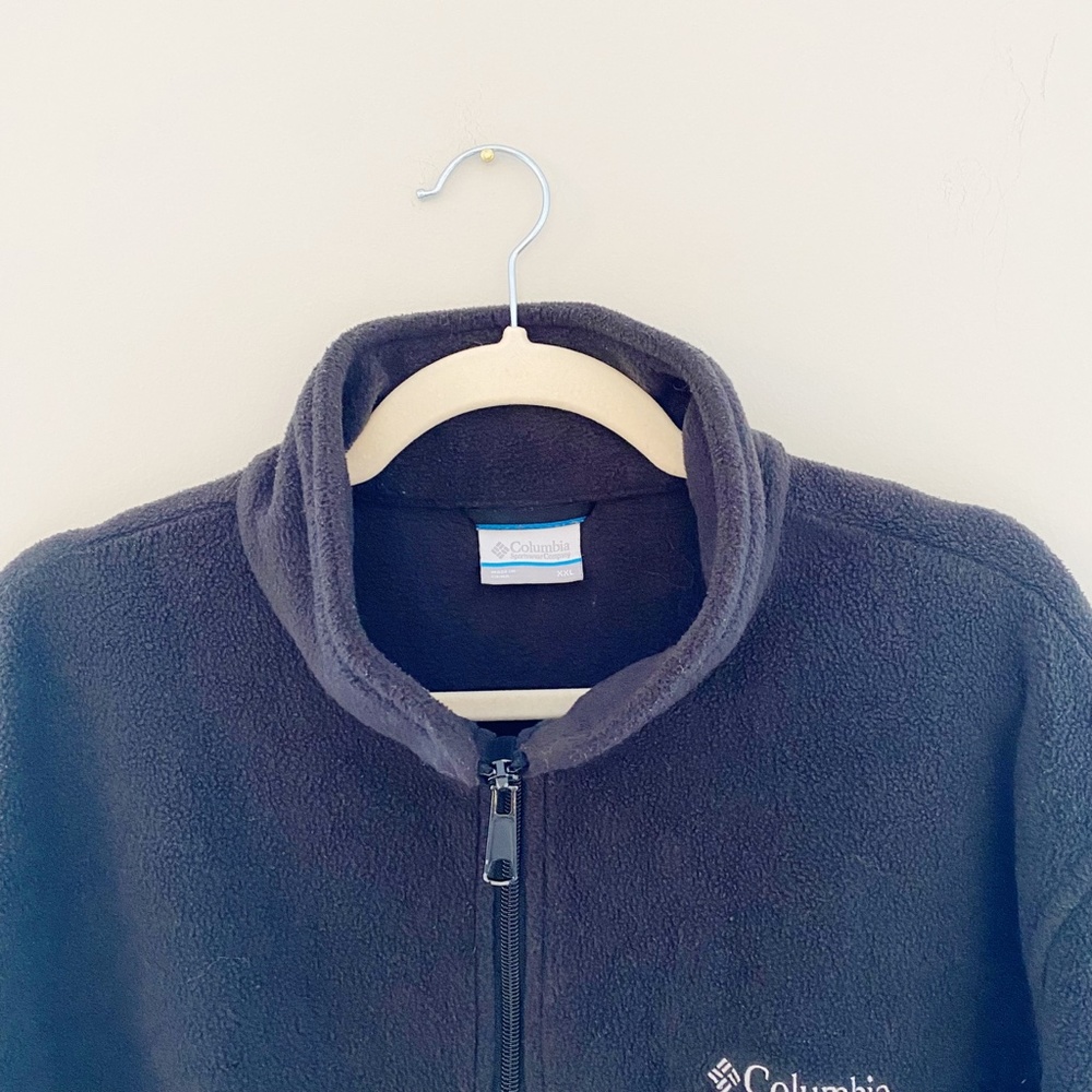 Men's Columbia Fleece Full Zip Collared Jacket - Picture 2 of 3